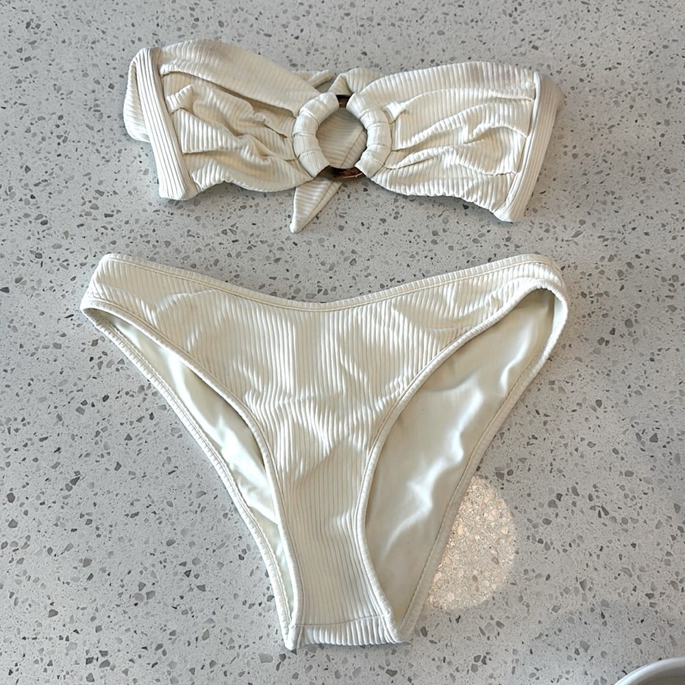 Montce Strapless Ribbed Bikini Set